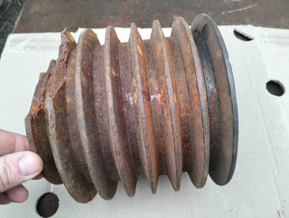 Винтаж чугунный шкив 5 ручьев профиль Б(В) 16 см