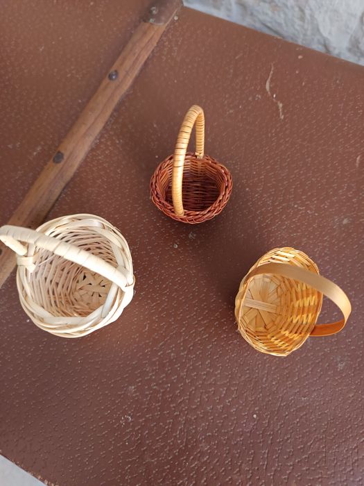 Conjunto três cestas artesanais
