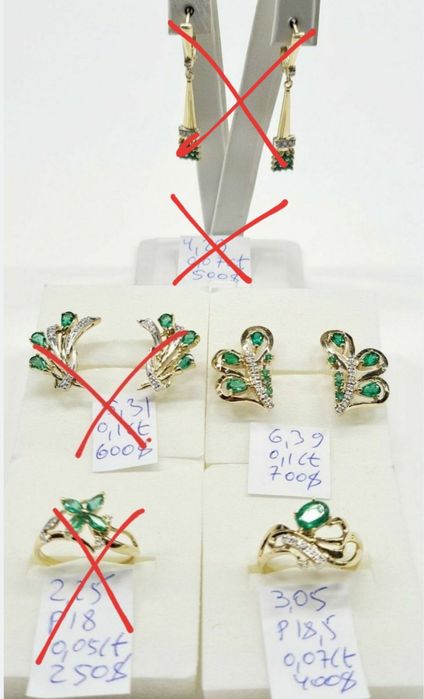 Продам золотые изделия с бриллиантами и изумрудом