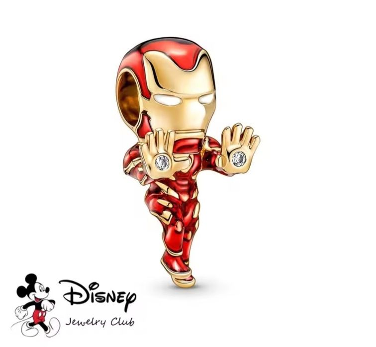 Srebrny Charms do bransoletki modułowej - Iron Man Marvel