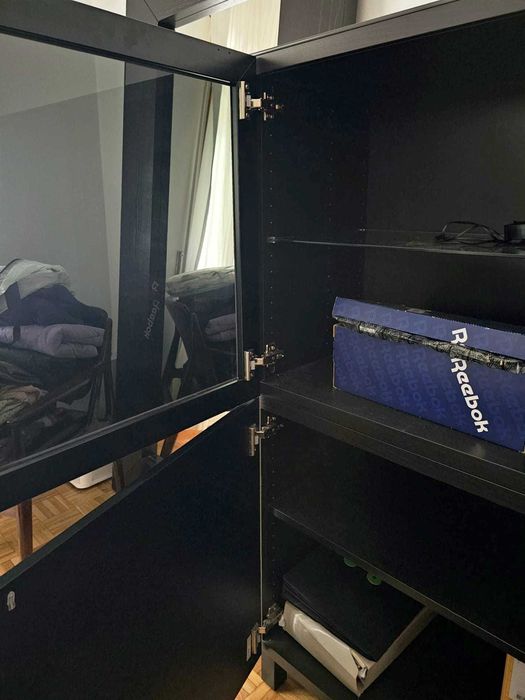 Móvel IKEA BESTÅ Preto-Castanho c/ Portas de Vidro