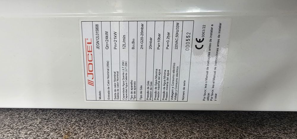 Jocel 12L Low NOx Gas Water Heater (Digital Display)