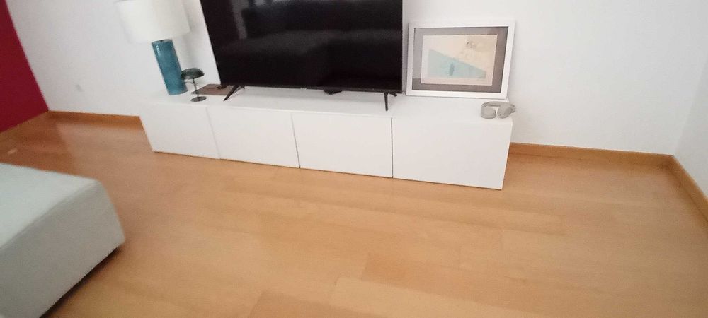 Móvel tv  branco lacado semi brilhante