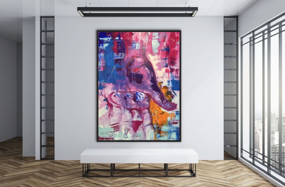 Obraz „To my” 120x160 cm – abstrakcja z diamentami