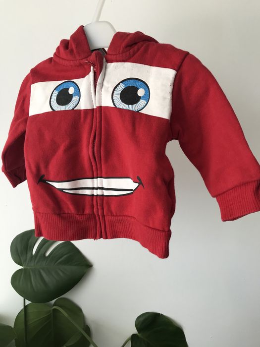 Czerwona bluza z kapturem Auta Disney baby 62 cm Zygzak McQueen