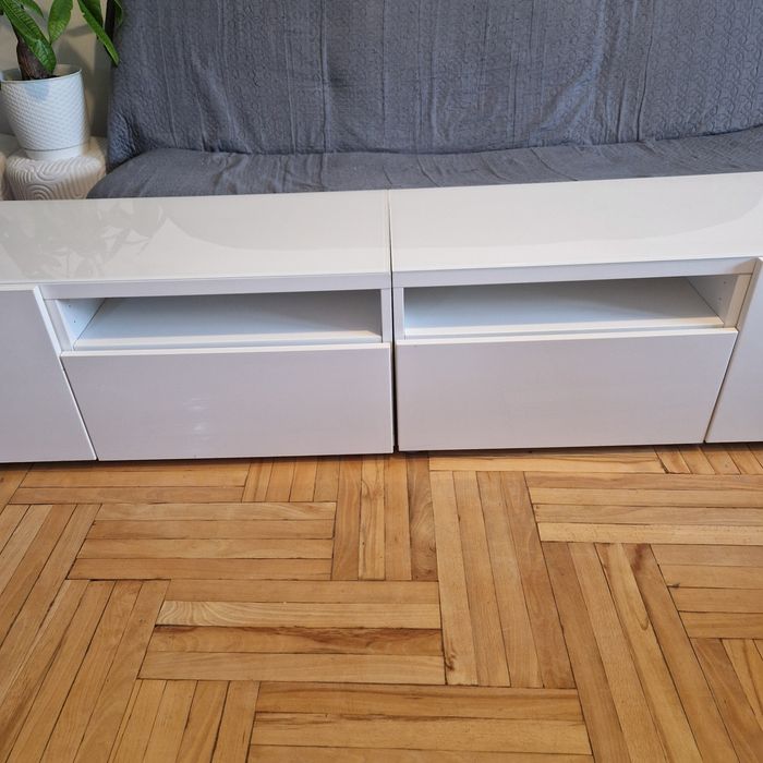 Szafka rtv biała ikea besta
