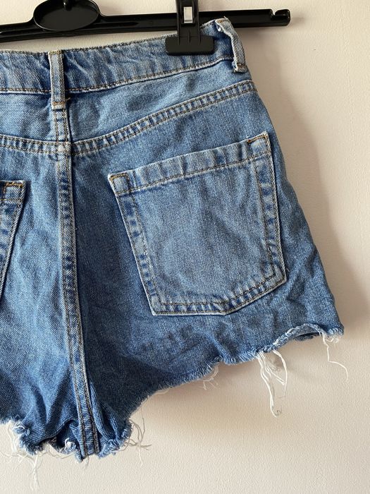 Topshop jeansowe szorty wysoki stan spodenki mom jeans