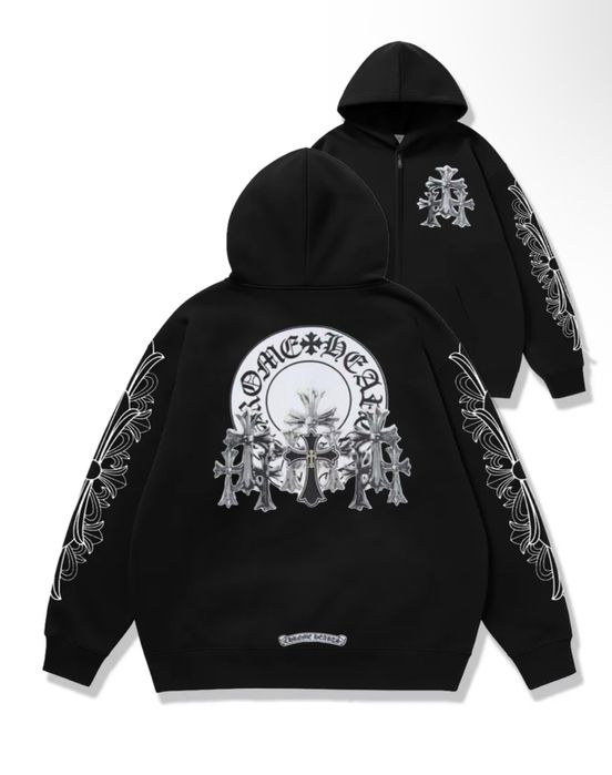 Зип худи Chrome Hearts Logo Унисекс Новинка Топ прожаж  Кром Хартс New