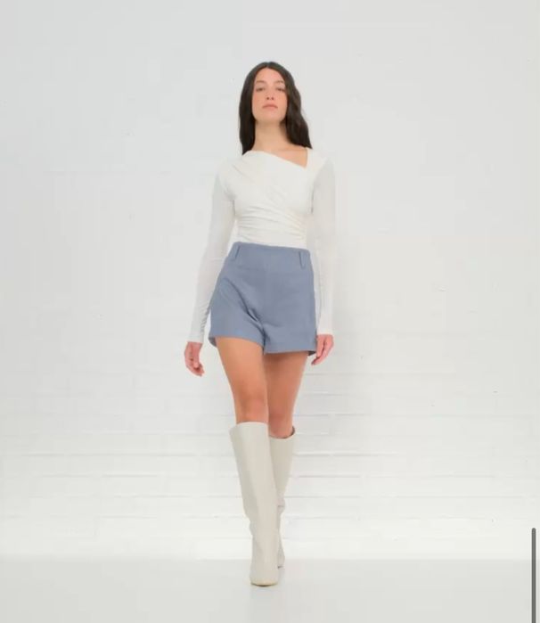 Шорти із замші CHER17 сіро-блакитні