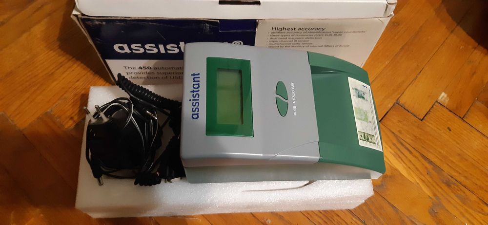 Детектор валют асістант 450 неррбочий з блоком живлення