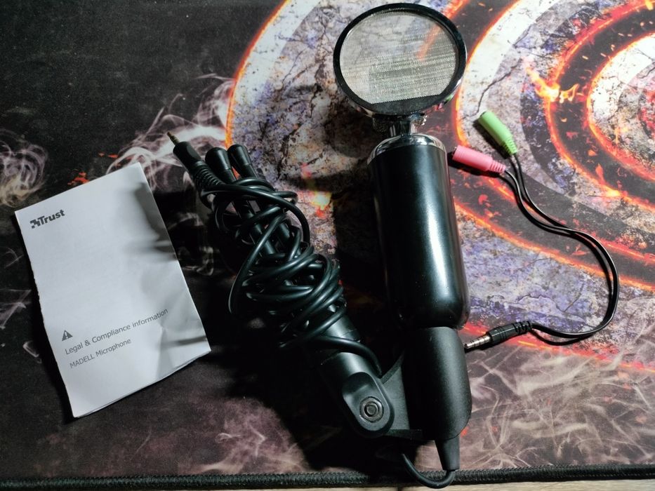Mikrofon Trust Madell 21672 Przewodowy Pojemnościowy Czarny