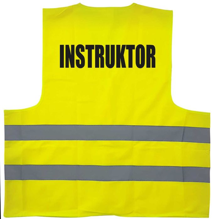 kamizelka odblaskowa, kamizelka z nadrukiem, instruktor