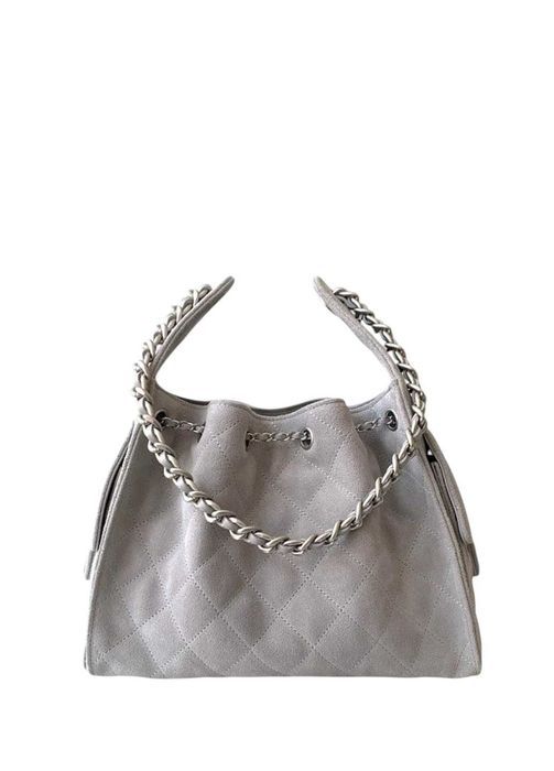 Сумка 25 Small Handbag Suede Leather Grey