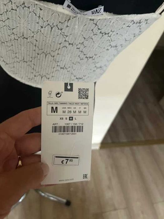 Bluzka crop top Zara roz M