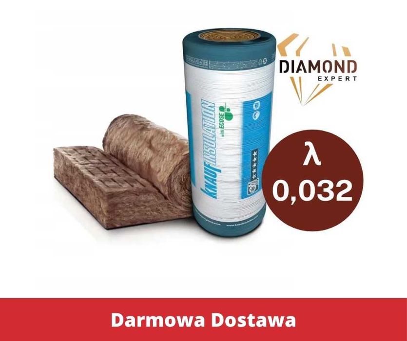 Wełna Mineralna Szklana Na Poddasze- 15 cm - Rolki 0,039 , W Rolce