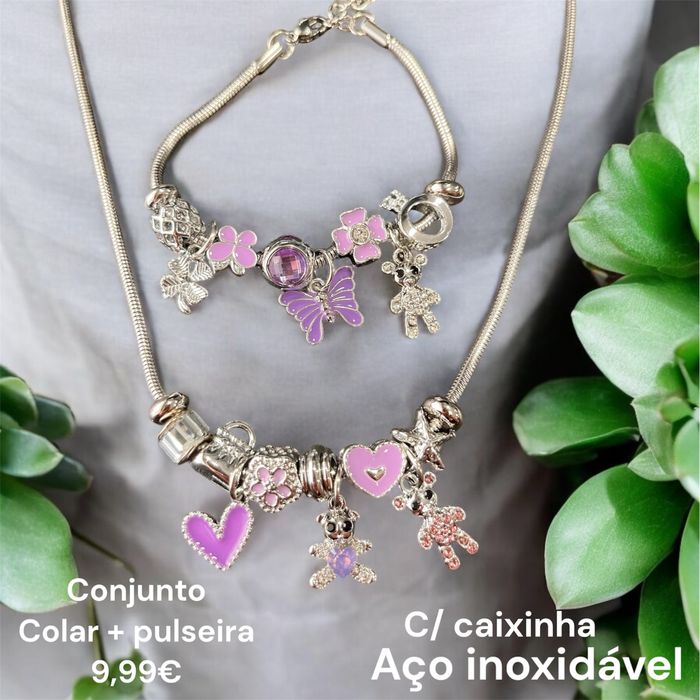 Colar+pulseira aco inoxidavel