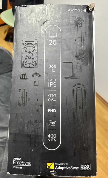 Monitor Dell Alienware AW2523HF 24.5" LED IPS FullHD 360Hz