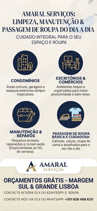 Limpeza, Manutenção e engomadoria de Roupa