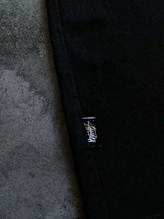 Поло футболка Stussy big logo чёрная мужская оригинал