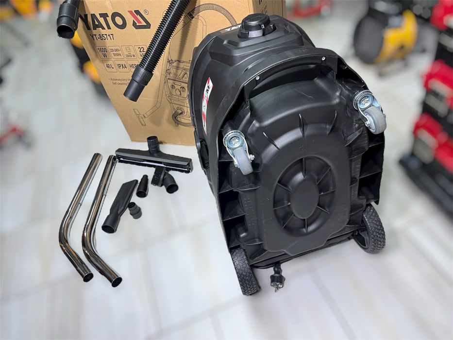 Пылесос с автоматическим встряхиванием YATO - 1600 Вт, 40 л бак