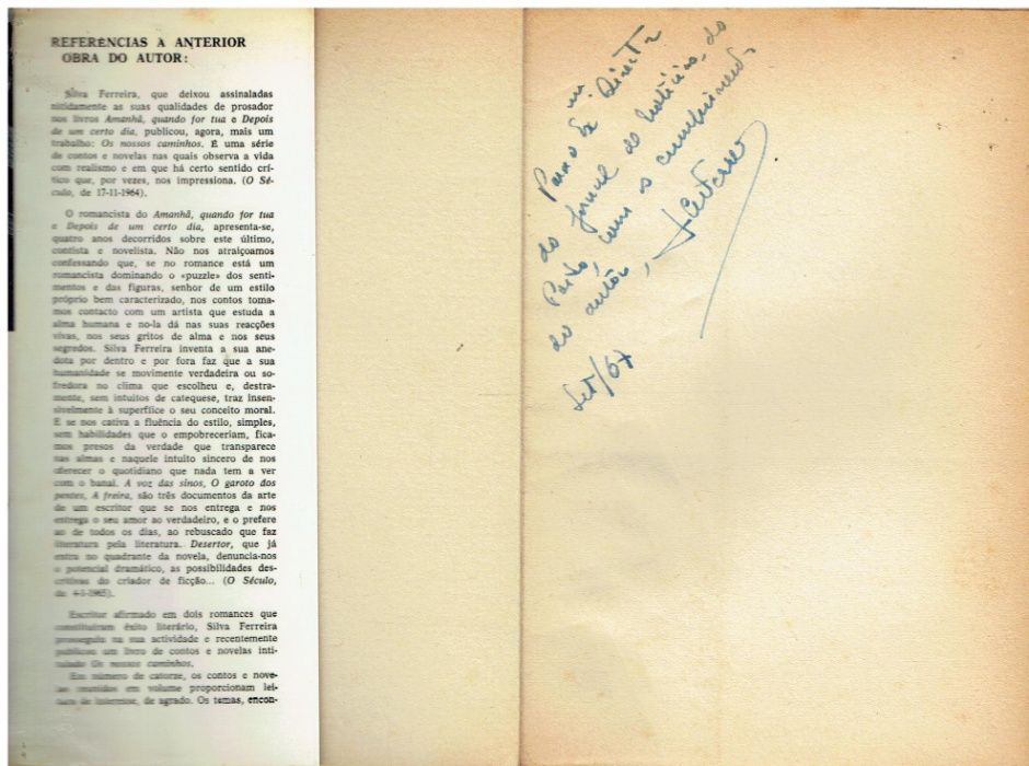 9691 Nunca é tarde de Silva Ferreira/Autografado
