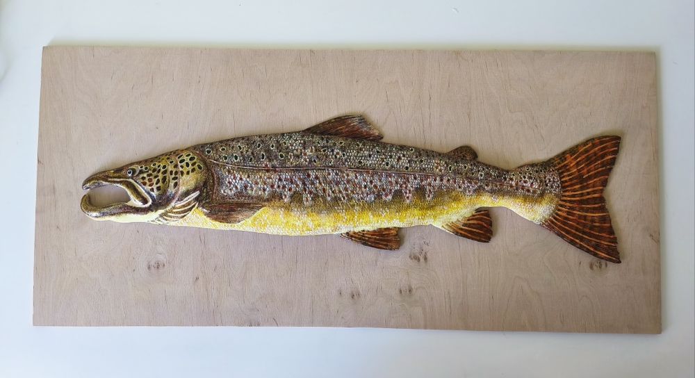 Łosoś rzeźba samiec 72 cm