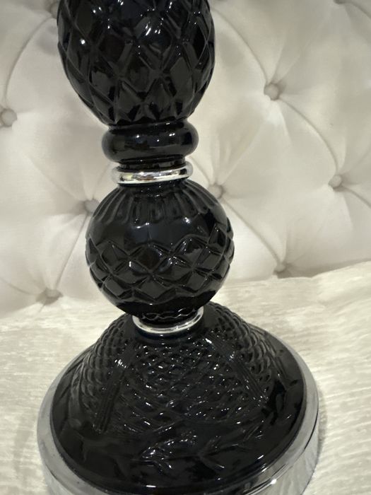 Castical preto lapidado com apontamento inox faz conj com os de teto