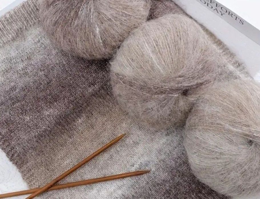 Gradientowa włóczka 50g, wełna/moher.