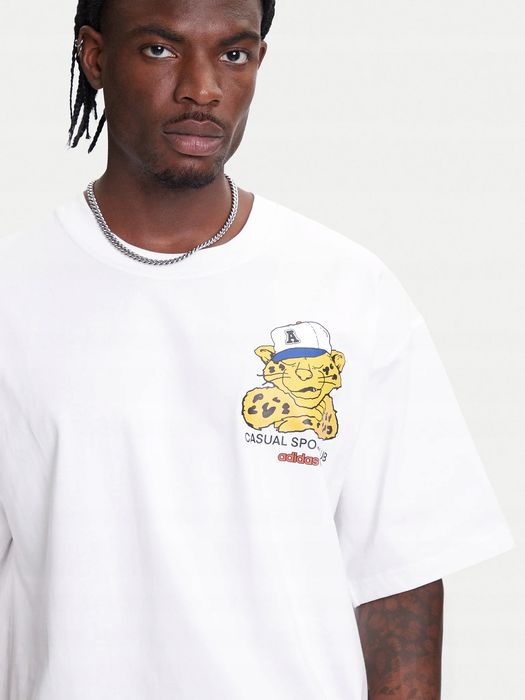 Adidas 38 M T-Shirt Męski Biały Oversize 100% Bawełna D2231