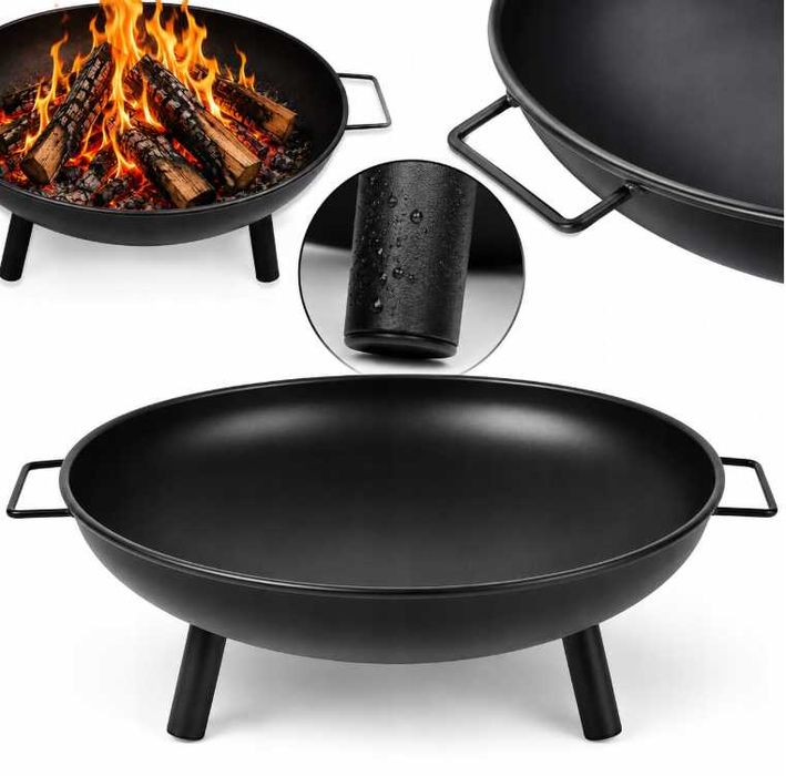 Palenisko Ogrodowe 60 cm / Misa na Ognisko Grill / Stalowe Solidne / Do Ogrodu lub Tarasu