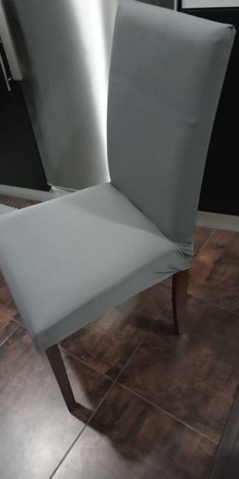 4 Capas para cadeira NOVAS cinza  lincra 4 unidades