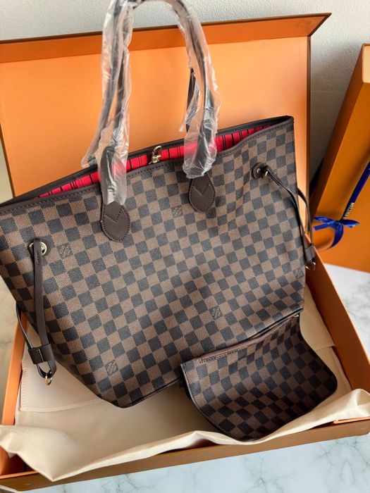 Сумка шопер Neverfull клітинка монограм | жіноча сумка | луі вітон LV