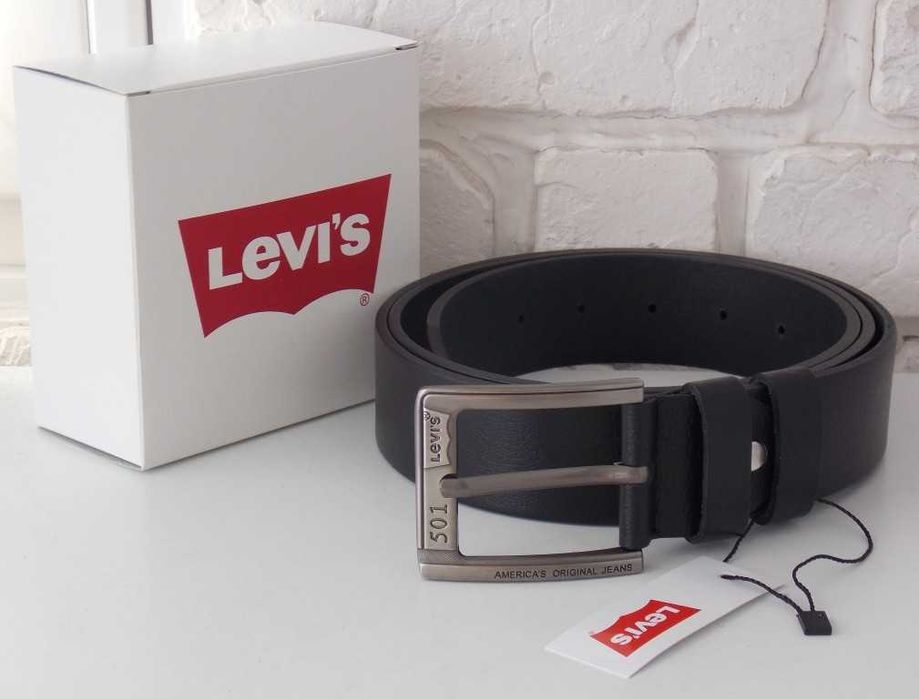 Мужской кожаный ремень Levis 501 / шкіряний пояс чоловічий для джинс
