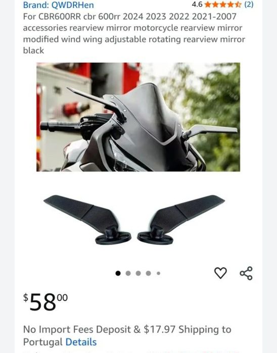 Espelhos motos desportivos ! NOVAS !!