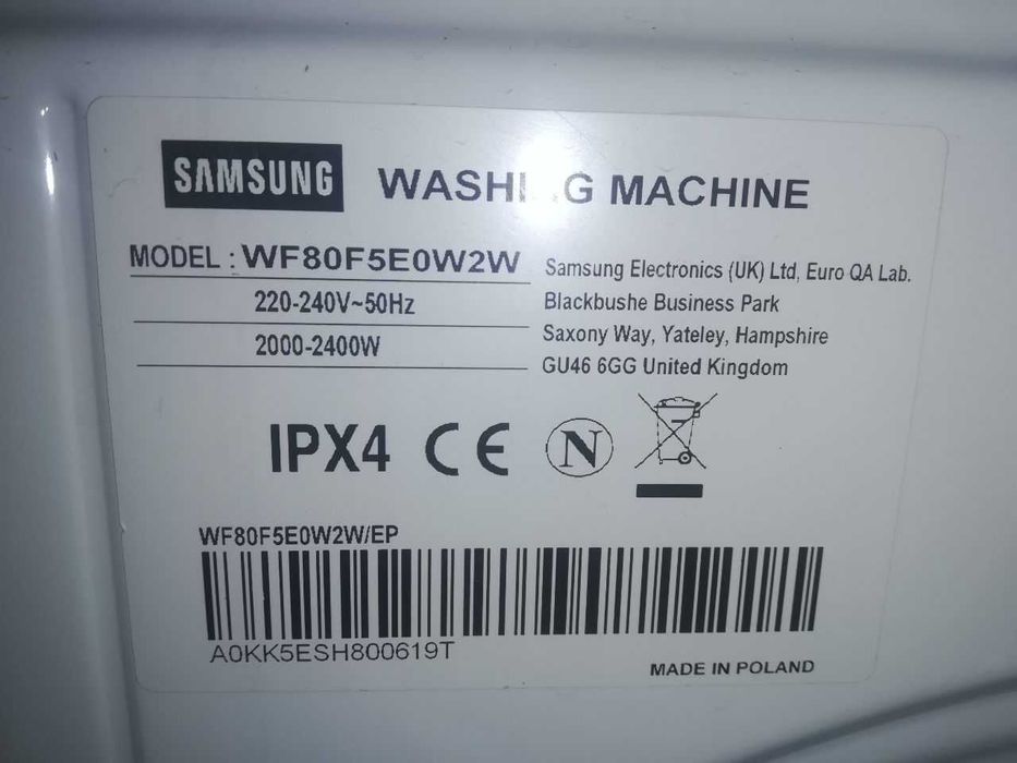 Peças Maquina de lavar Samsung W80F5E0W2W