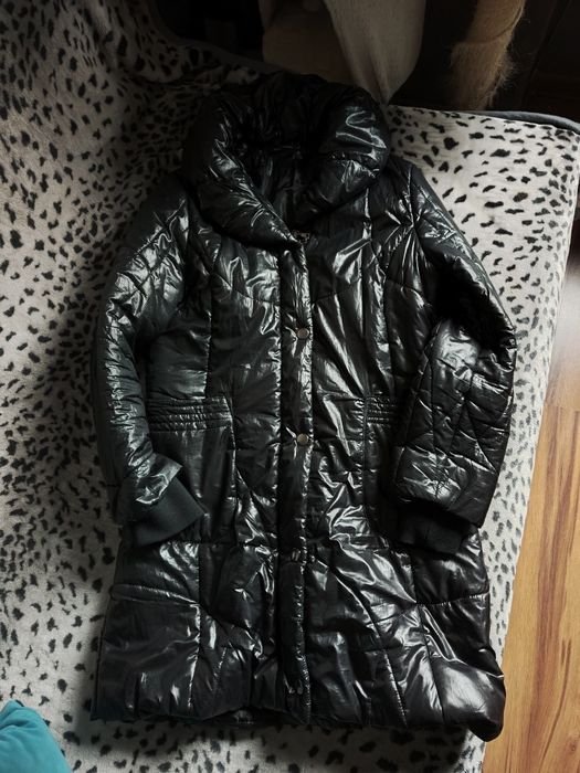 Zimowa kurtka pikowana błyszcząca XL + gratis