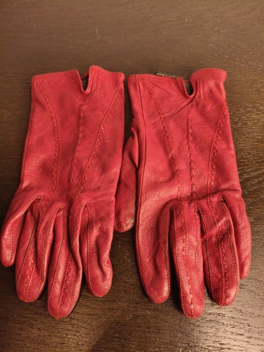 Vintage czerwone rękawiczki Oksana skórzane ²²⁴