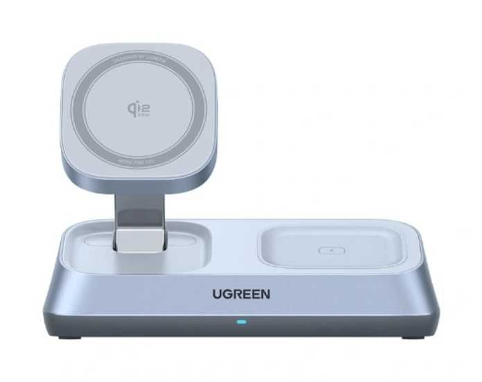 Ładowarka indukcyjna bezprzewodowa UGREEN W711 MagFlow 3w1 Qi2 25W Szara