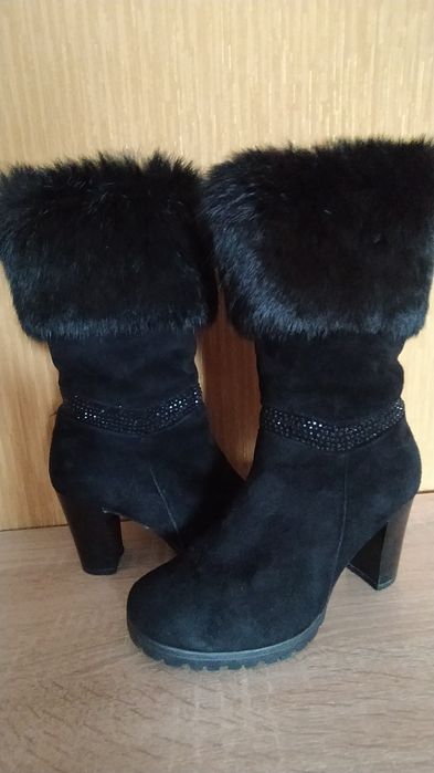 Чоботи зимові замшеві