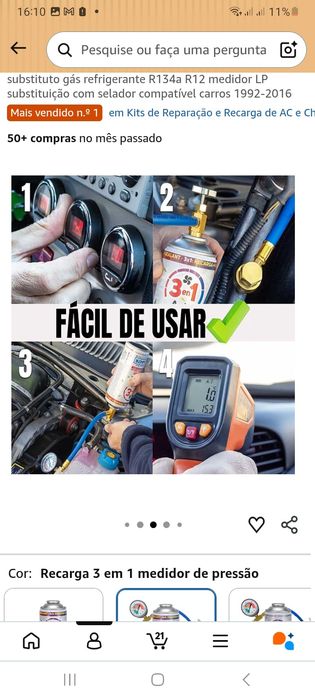 Recarga AC auto 3 em 1, incluindo medidor de pressão (compatível com carros de 1992-2016)