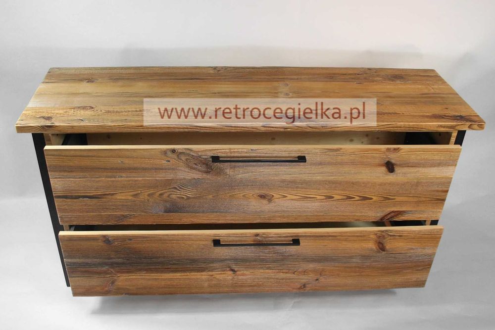 Szafka łazienkowa stojąca, komoda, stare drewno, dwie szuflady
