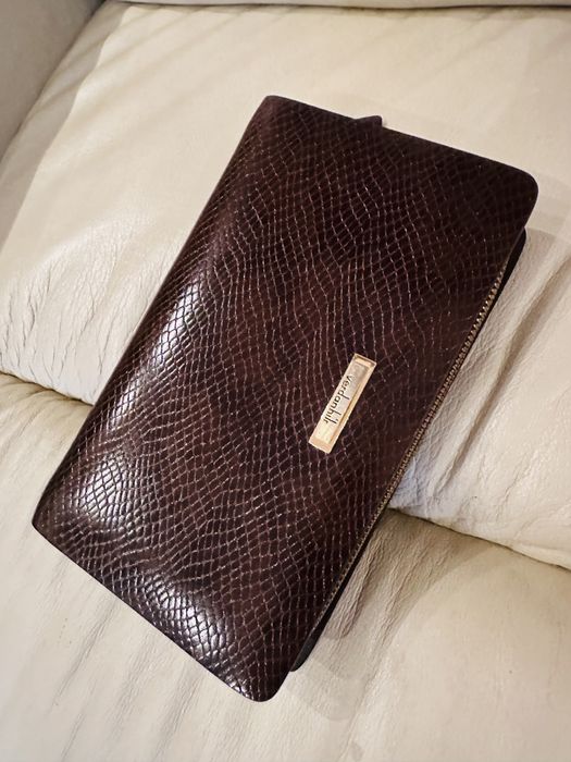 Подарок Клач кожаный мужской коричневый фактурный