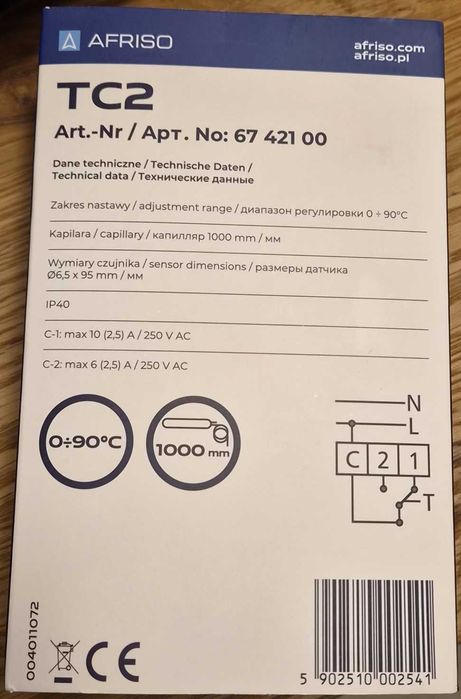 Termostat TC2 AFRISO 0-90 stopni nowy