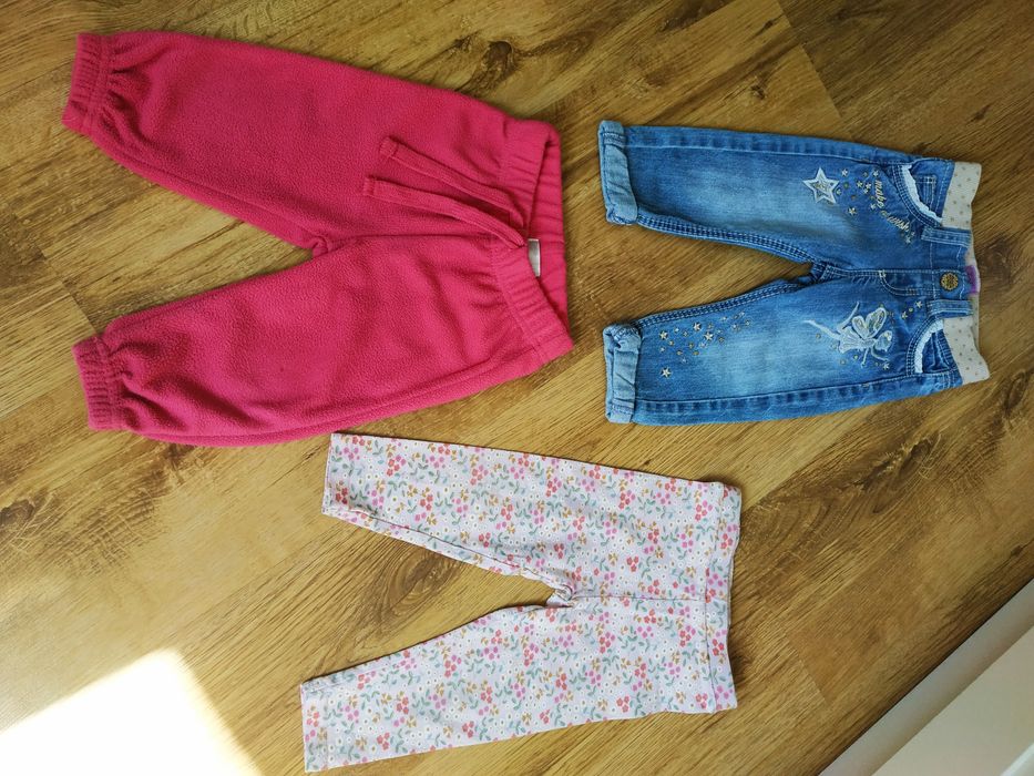 Jeansy, dresy polarowe, getry