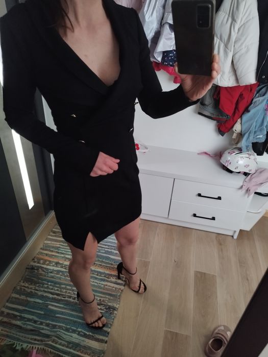Sukienka damska mała czarna mini sexi Zara Even odd