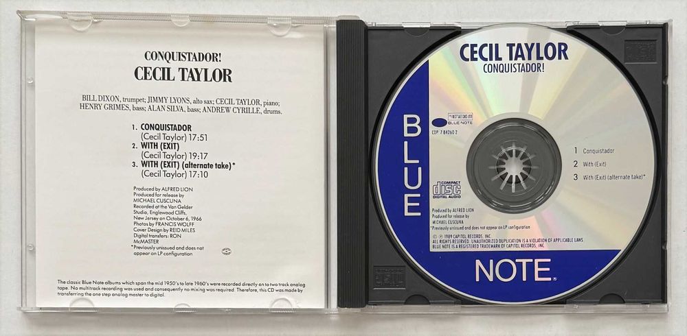 CD_CECIL TAYLOR, Conquistador. Muito estimado, como novo.