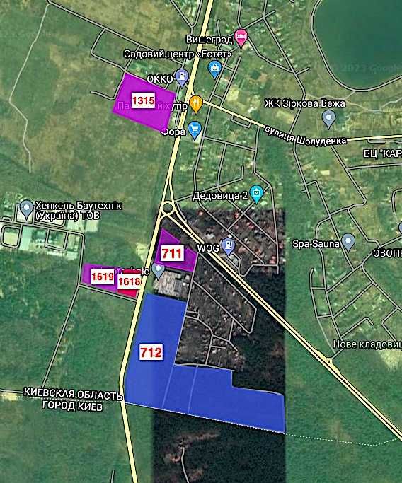 Продаж комерц ділянки вздовж траси Київ-Вишгород АЗС, пром,торгівля...