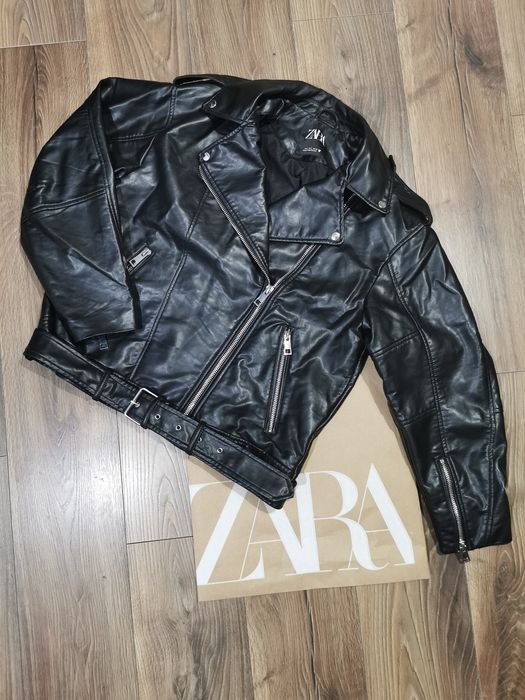 Skórzana kurtka Zara kurtka biker ramonseka L 40 oversize