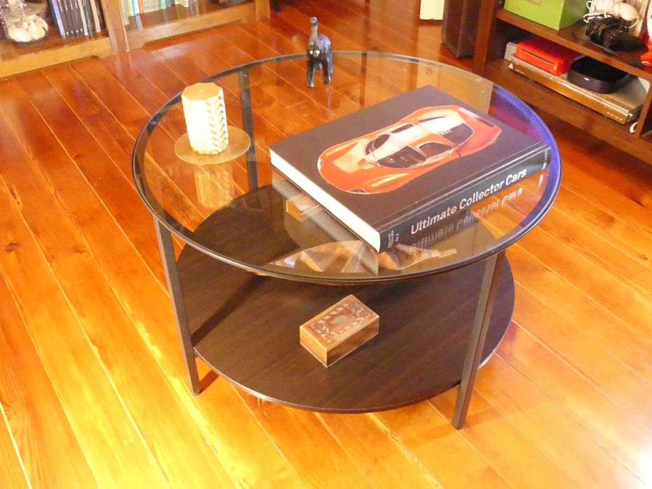 Mesa De Centro- Metal e Madeira - COMO NOVO