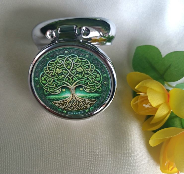 Metalowe pudełko pudełeczko na leki, witaminy. Drzewo życia